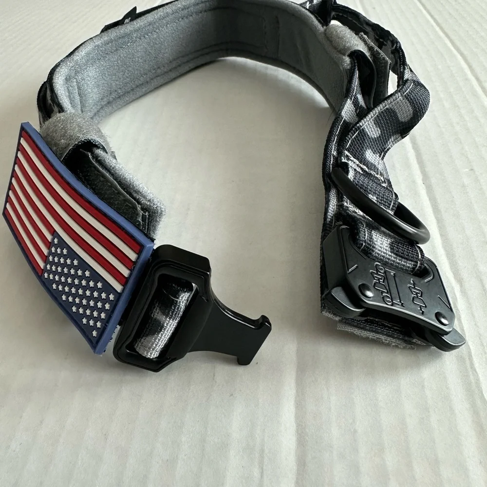 Medium Adjustable Military Training Nylon Dog Collar with Control Handle